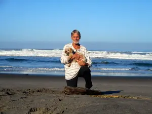 Nimble Doggie and I at our Oregon beach