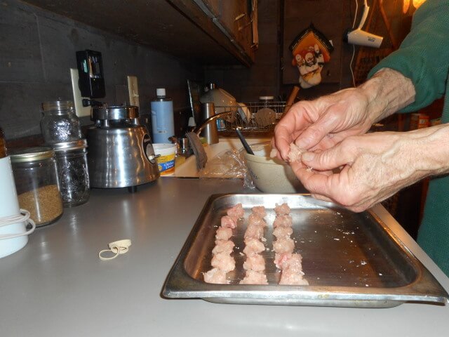 I'm making easy homemade dog treats for Nimble... frozen meatballs