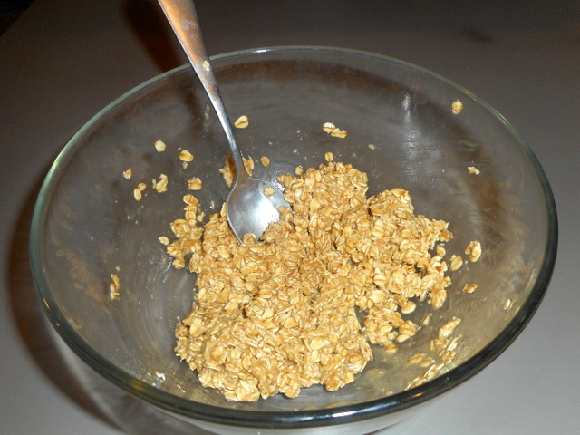 The oatmeal dog biscuit ingredients are mixed up and ready to go!
