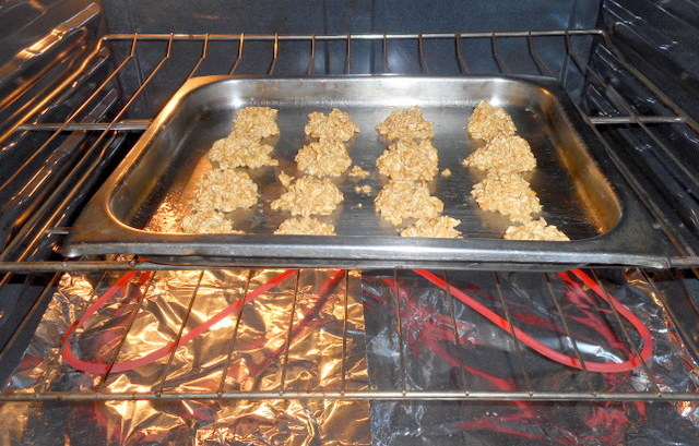 oatmeal dog snacks are cooking away