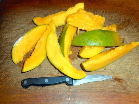 Nimble and I both eat these tasty tropical mangoes