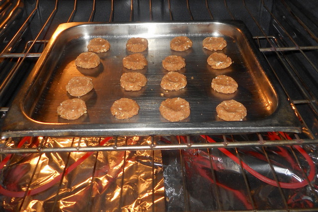 My dog's peanut butter biscuit recipe  just entered the oven