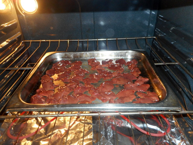 My dog's liver snacks are starting to bake!