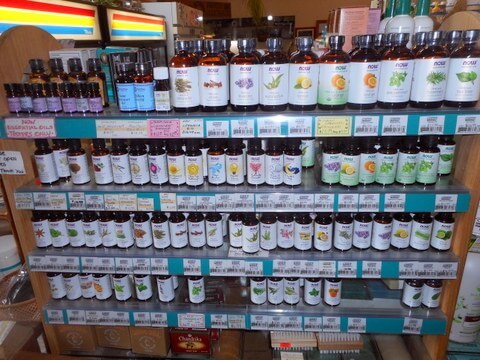 A few shelves of supplements at our health food store