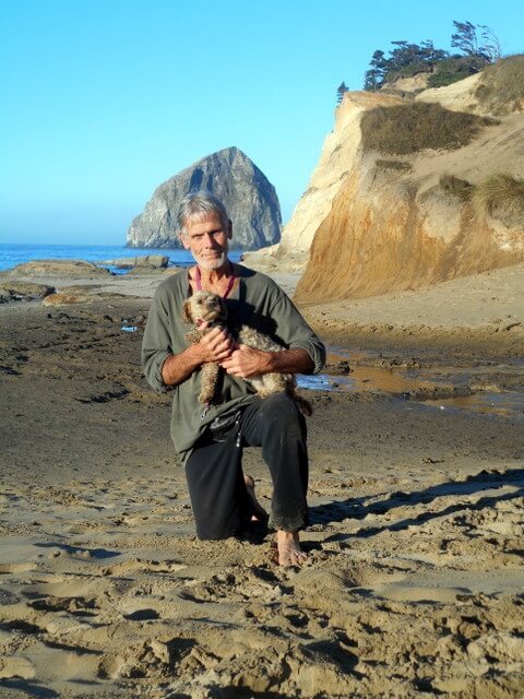 Nimble and I on our Oregon beach after a workout.  Nimble's looking forward to her safe healthy dog food afterwards!