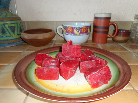 Dogs can eat Nimble's frozen strawberry popsicles